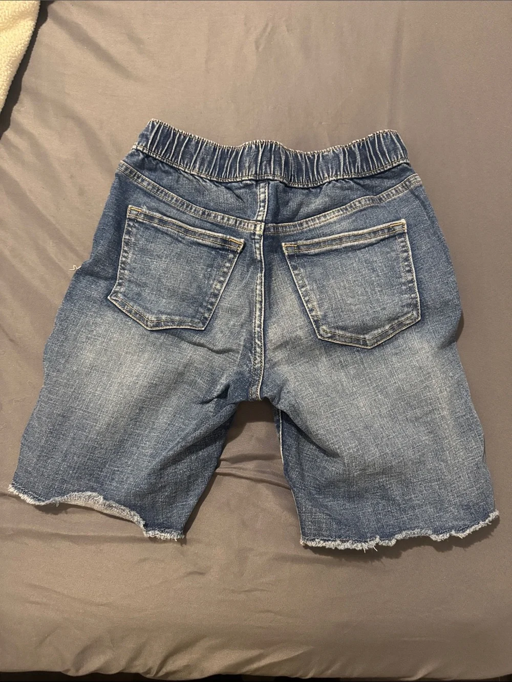 Boy’s Youth Distressed Blue Denim Drawstring Shorts